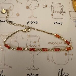 Gold vermeil Bracelet with orange Gemstones